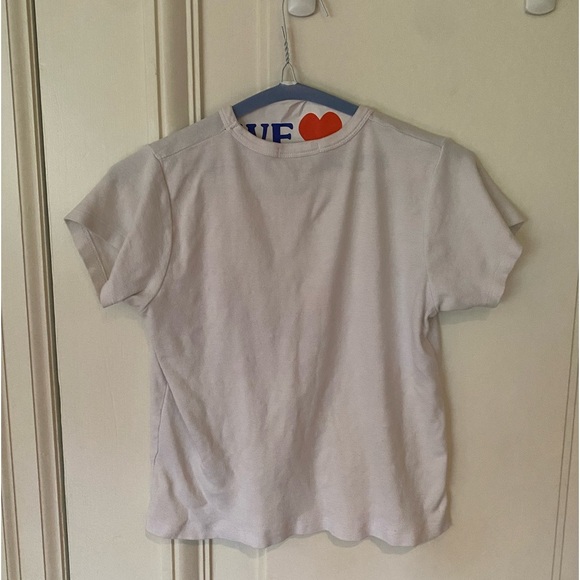 Brandy Melville White Ribbed Tee - Picture 4 of 4